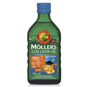 Moller’s Omega-3 ulje jetre bakalara, ukus tutti-frutti, 250 ml