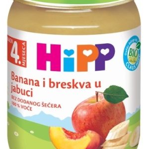 Hipp Bio kašica banana i breskva u jabuci 190g